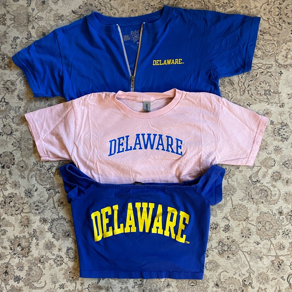 Gildan Delaware Crop Tops - Blue, Pink, Navy